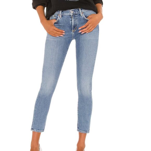Agolde Toni Mid Rise Straight Jean Medium Wash Size 27 - Picture 1 of 5